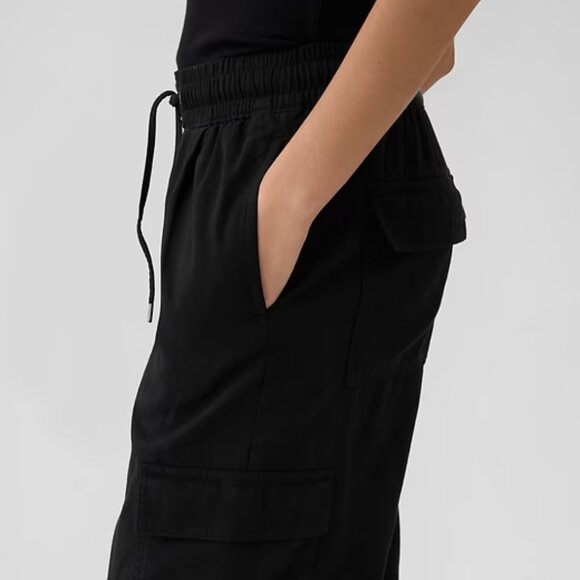 NEW GAP Black LP Large Petite Easy Cargo Pants Baggy 90's Skater - Picture 3 of 10